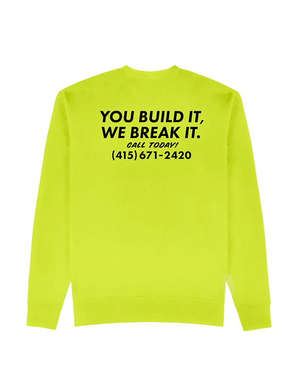 Thrasher Destruction Sweatshirt Saftygreen