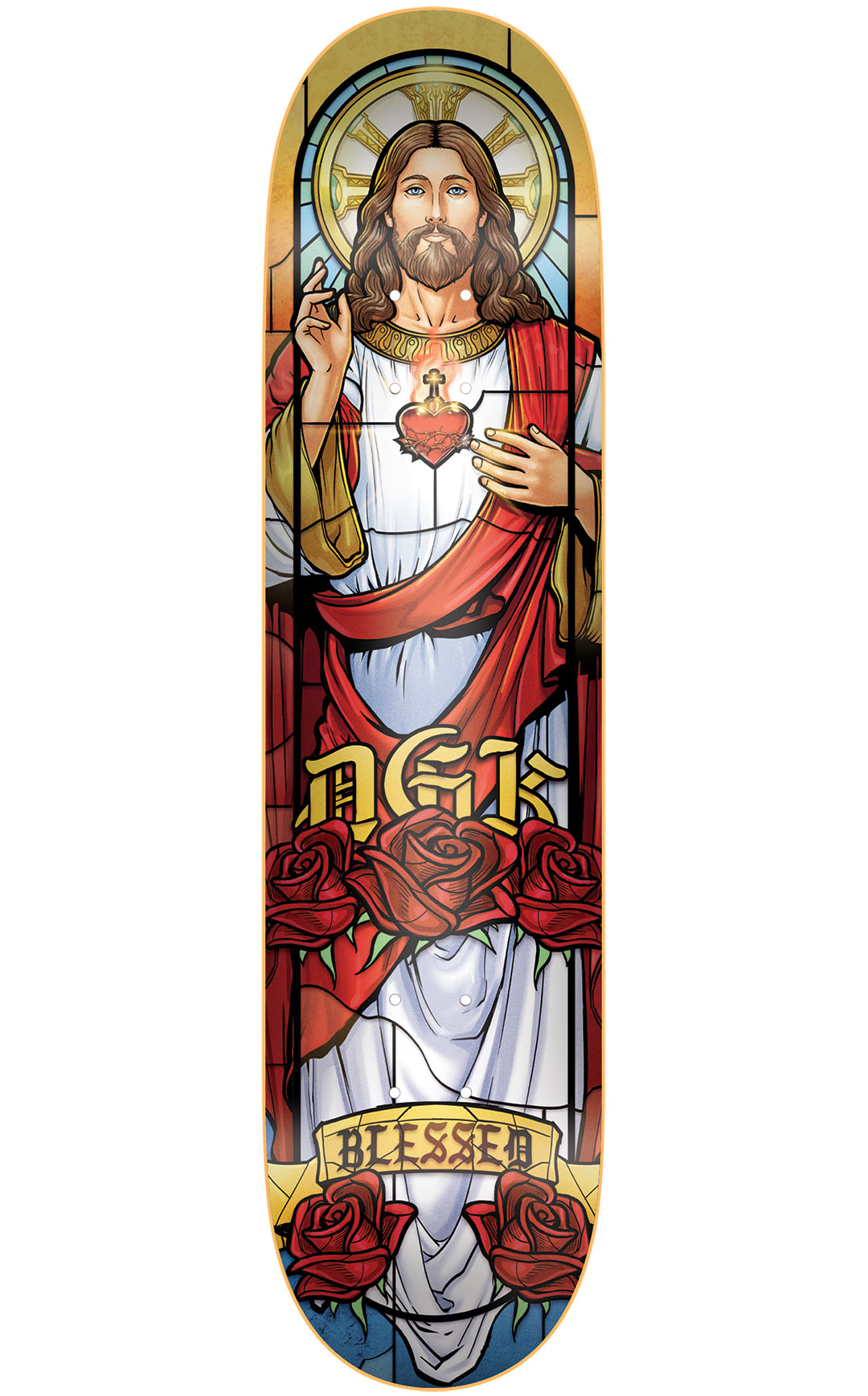 DGK prince of Peace Skateboard 8.1" (Rainbow Stain Glass)