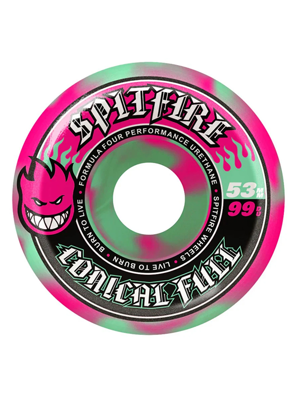 Spitfire Wheels F4 99A TEAL CONICAL FULL 53mm
