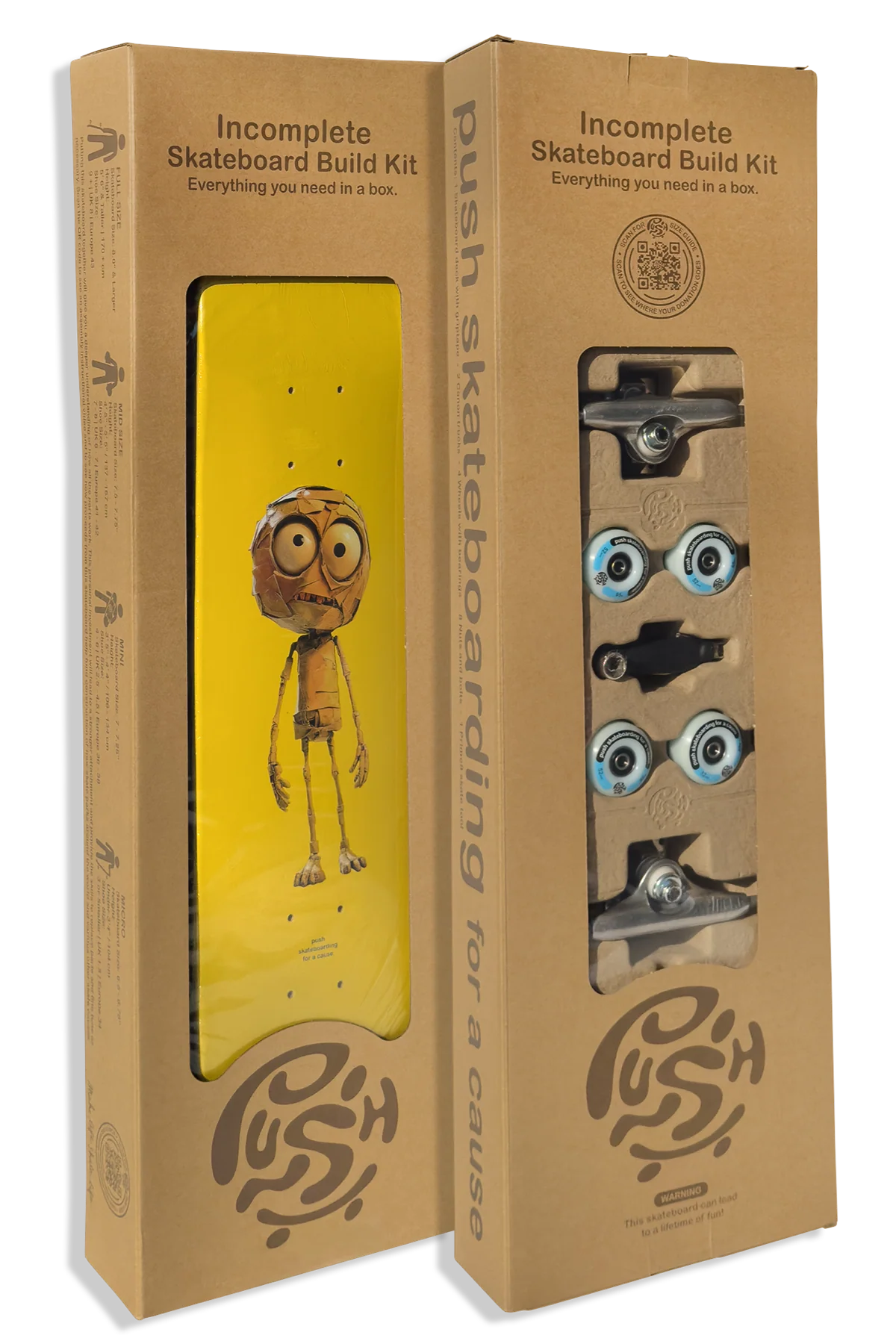 Kids Komplettboard Push Build Kit Plywood Guy 7,25"