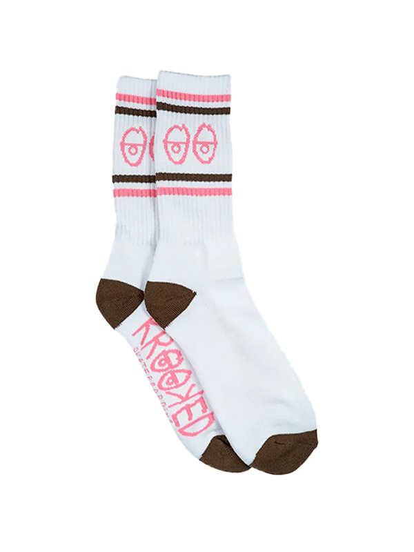 Krooked Krooked Eyes Socken White/Brown