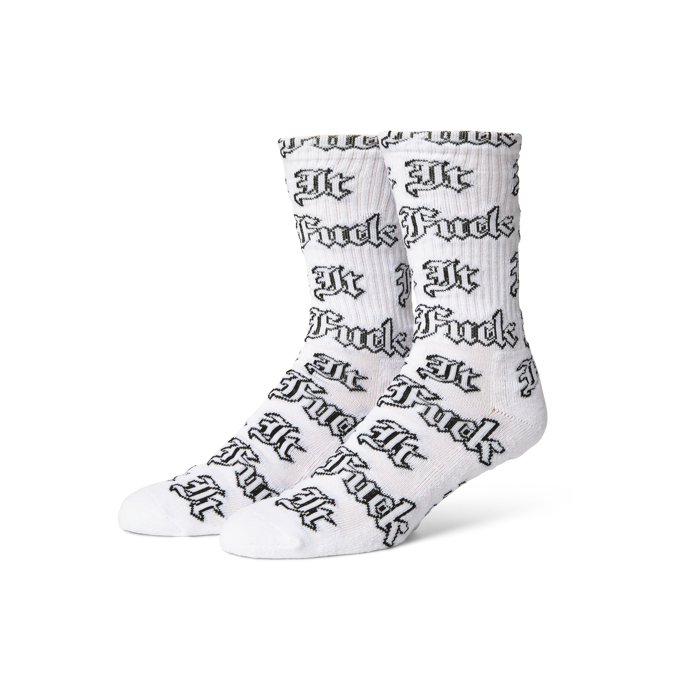 HUF F**k It Old English White