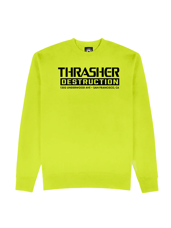 Thrasher Destruction Sweatshirt Saftygreen