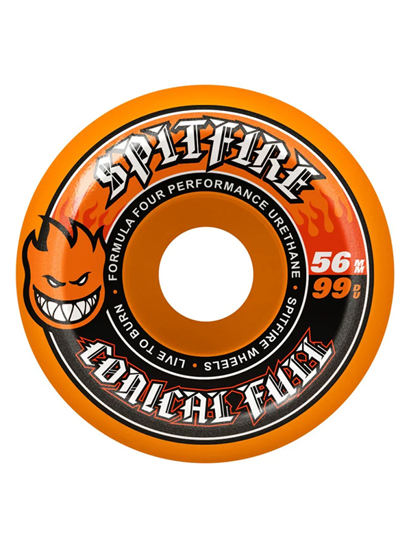 Spitfire Wheels F4 99A ORANGE CONICAL FULL 56mm