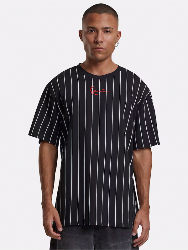 Karl Kani Small Signatur Essential Pinstripe Tee Black