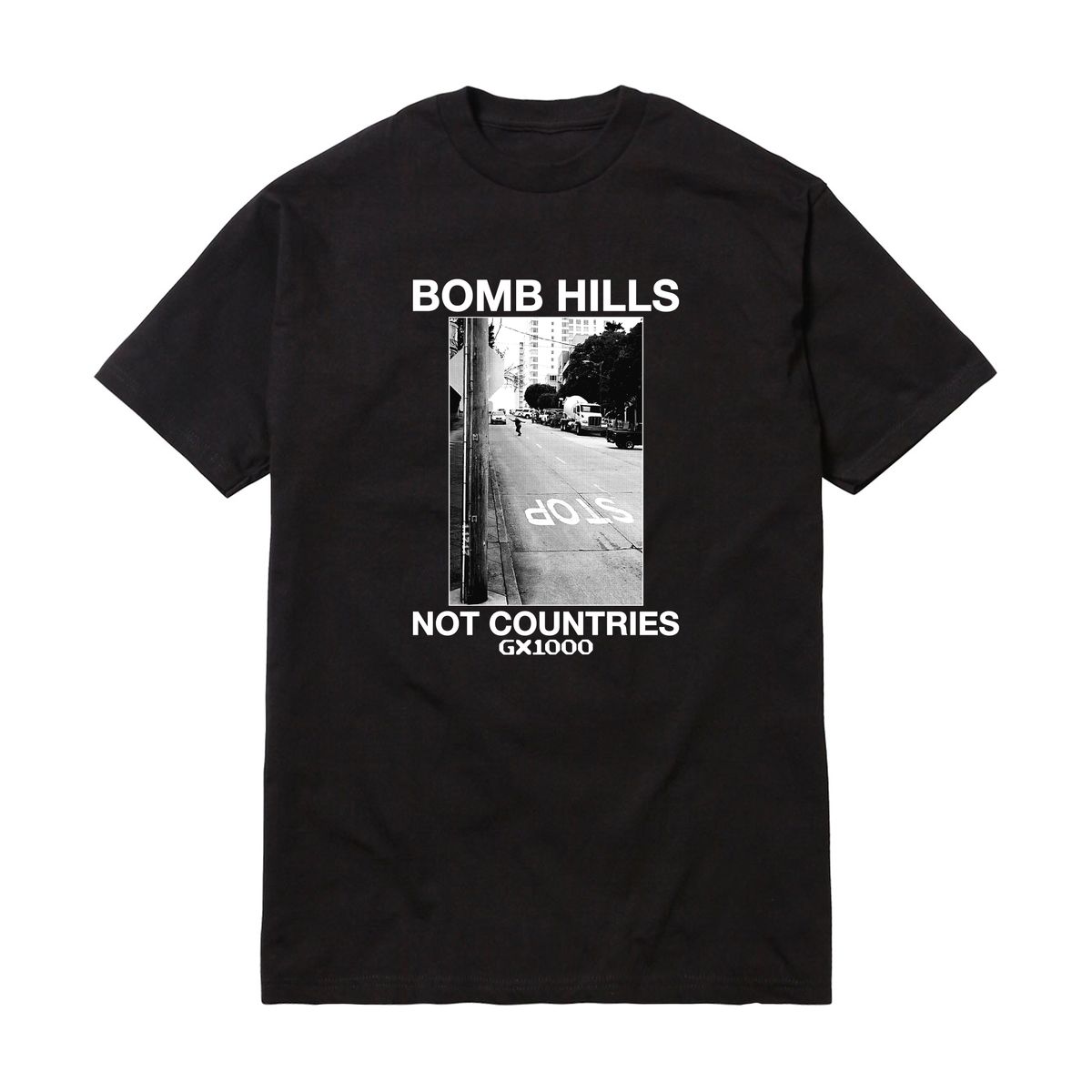 GX1000 Bomb Hills Not Countries T-Shirt Black/White