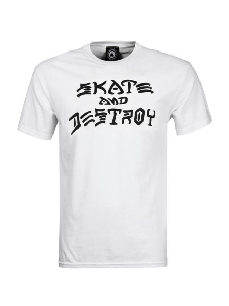 Thrasher T-Shirts Skate and Destroy White