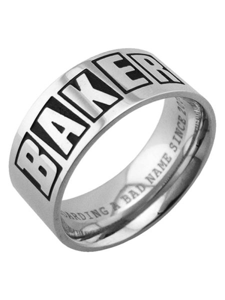 Baker Ring Brand Logo Silver