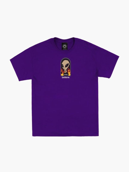 Thrasher x Alien Workshop T-Shirts Believe Purple