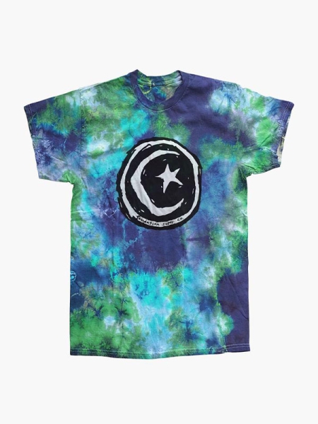 Foundation T-Shirt Star & Moon Tye Dye Blue